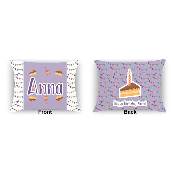 Happy Birthday Outdoor Rectangular Throw Pillow (Front and Back)