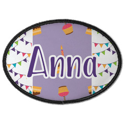 Happy Birthday Iron On Oval Patch w/ Name or Text