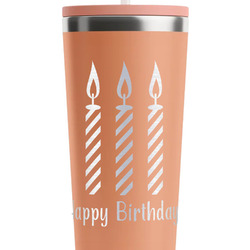 Happy Birthday RTIC Everyday Tumbler with Straw - 28oz - Peach - Single-Sided (Personalized)