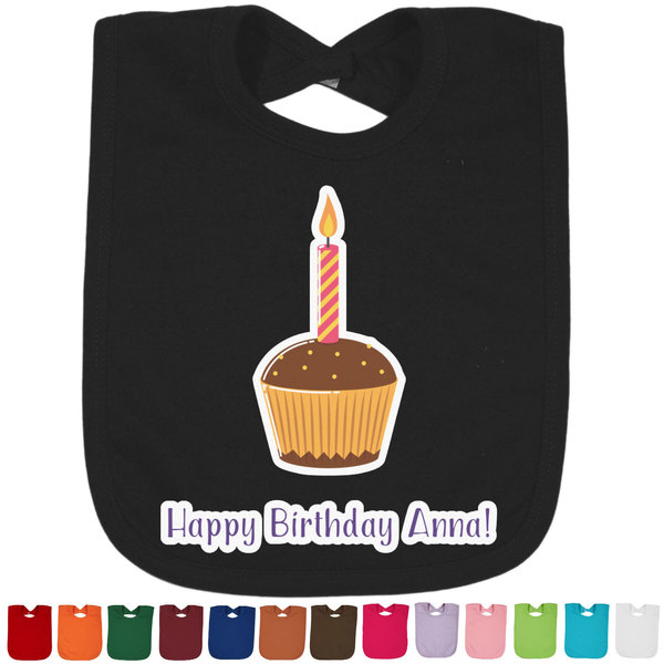 Custom Happy Birthday Cotton Baby Bib (Personalized)