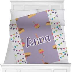 Happy Birthday Minky Blanket - 40"x30" - Single Sided (Personalized)