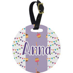Happy Birthday Plastic Luggage Tag - Round (Personalized)