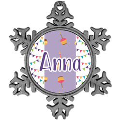 Happy Birthday Vintage Snowflake Ornament (Personalized)