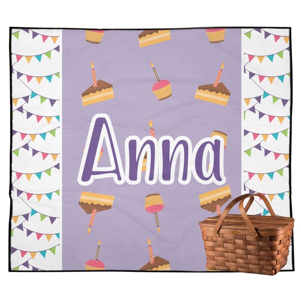 Custom Happy Birthday Outdoor Picnic Blanket (Personalized)