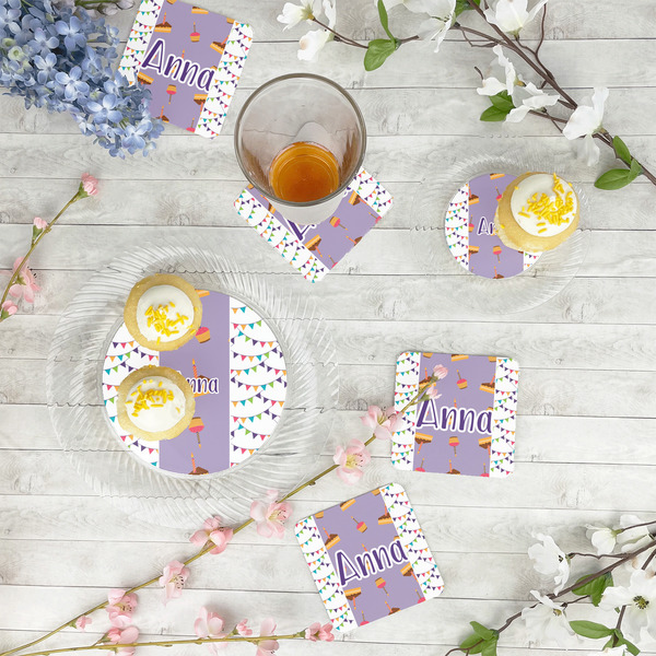 Happy Birthday Plastic Party Appetizer & Dessert Plates - In Context