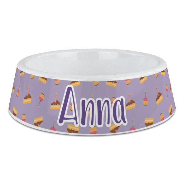 Custom Happy Birthday Plastic Dog Bowl - Large (Personalized)