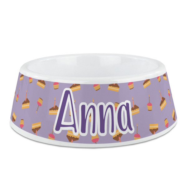 Custom Happy Birthday Plastic Dog Bowl (Personalized)