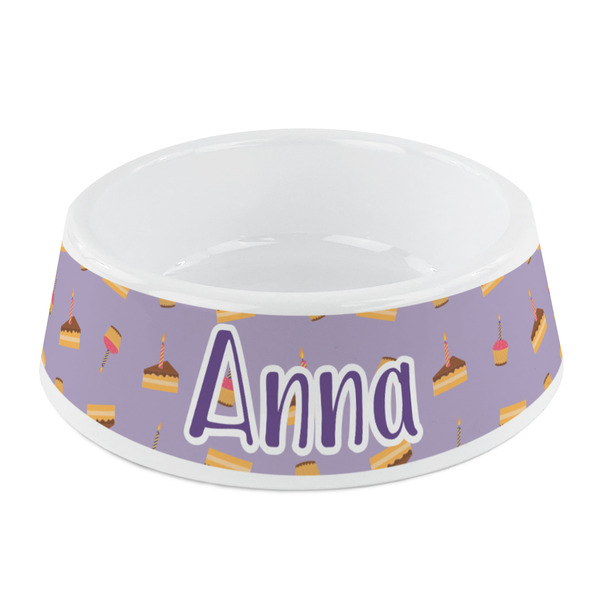 Custom Happy Birthday Plastic Dog Bowl - Small (Personalized)