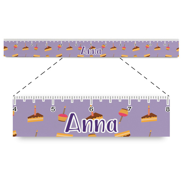 Custom Happy Birthday Plastic Ruler - 12" (Personalized)