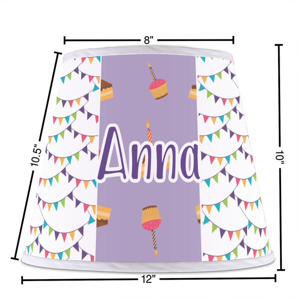 Happy Birthday Poly Film Empire Lampshade - Dimensions