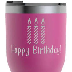 Happy Birthday RTIC Tumbler - Magenta - Laser Engraved - Double-Sided (Personalized)