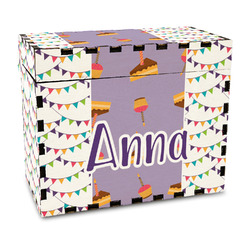 Happy Birthday Wood Recipe Box - Full Color Print (Personalized)