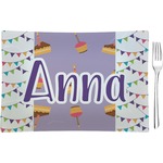 Happy Birthday Rectangular Glass Appetizer / Dessert Plate - Single or Set (Personalized)