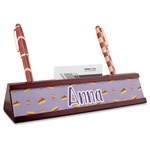 Happy Birthday Red Mahogany Nameplate with Business Card Holder (Personalized)