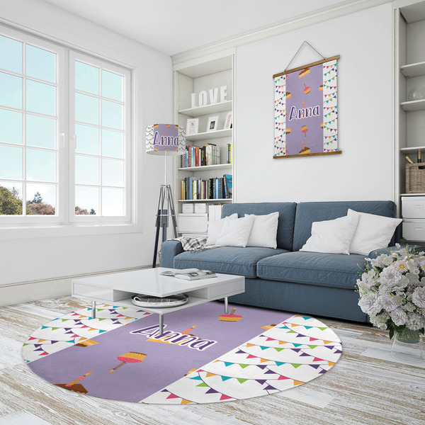 Happy Birthday Round Area Rug - IN CONTEXT