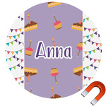 Happy Birthday Round Car Magnet - 10" (Personalized)