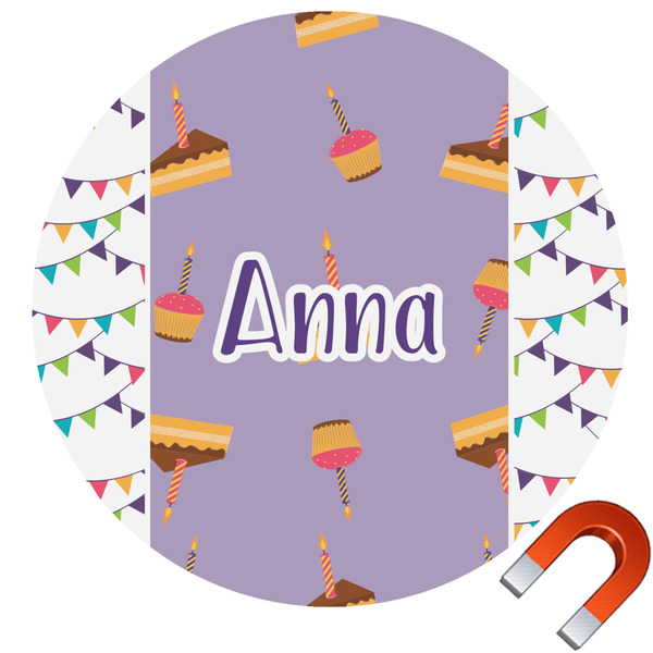 Custom Happy Birthday Round Car Magnet - 10" (Personalized)