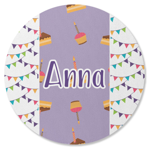 Happy Birthday Round Coaster Rubber Back - Single