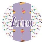 Happy Birthday Round Decal - Medium (Personalized)