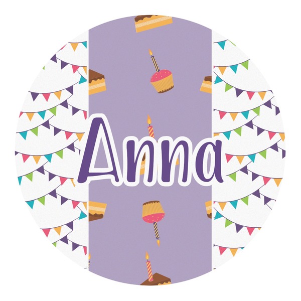 Custom Happy Birthday Round Decal - Medium (Personalized)