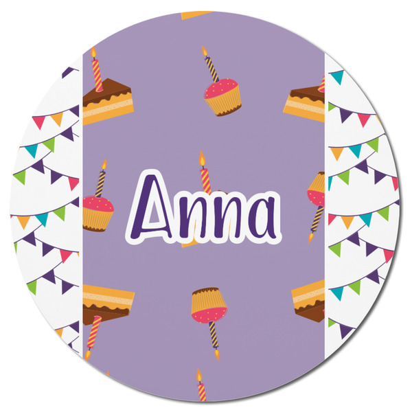 Happy Birthday Round Fridge Magnet - FRONT