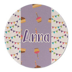 Happy Birthday Round Linen Placemat (Personalized)