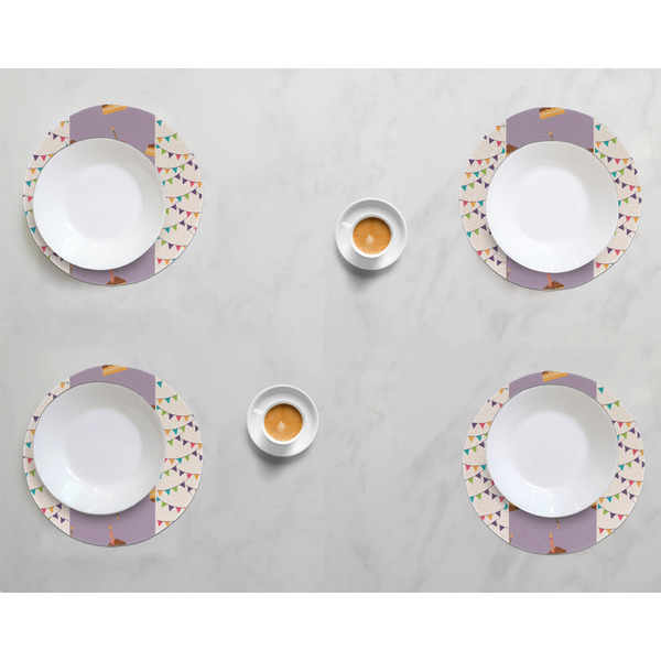 Happy Birthday Round Linen Placemats - LIFESTYLE (set of 4)