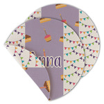 Happy Birthday Round Linen Placemat - Double Sided - Set of 4 (Personalized)