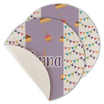 Happy Birthday Round Linen Placemat - Single Sided - Set of 4 (Personalized)