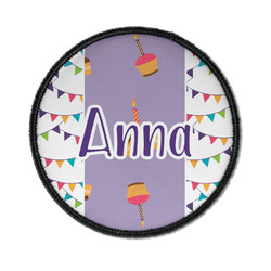 Happy Birthday Iron On Round Patch w/ Name or Text
