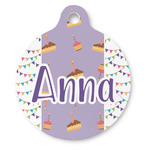 Happy Birthday Round Pet ID Tag - Large (Personalized)