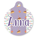 Happy Birthday Round Pet ID Tag (Personalized)