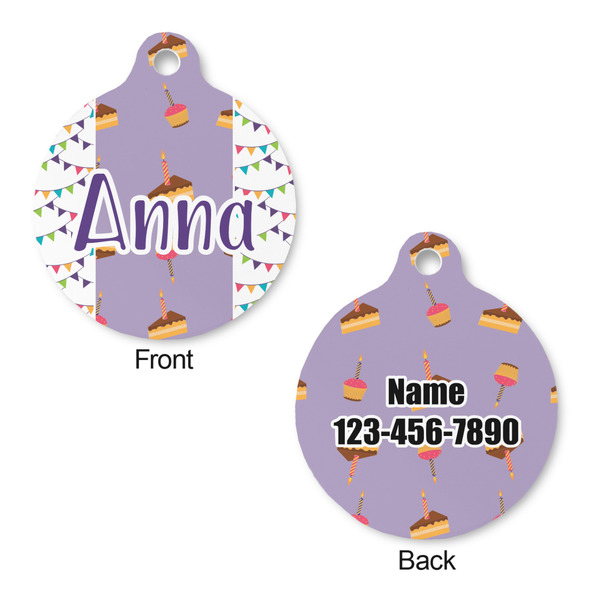 Happy Birthday Round Pet Tag - Front & Back