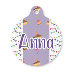 Happy Birthday Round Pet ID Tag - Small (Personalized)