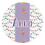 Happy Birthday Round Stone Trivet (Personalized)