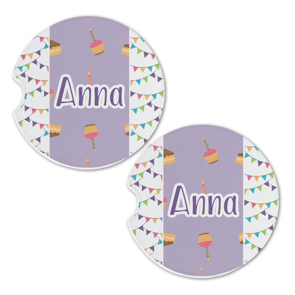 Happy Birthday Sandstone Car Coasters - Set of 2