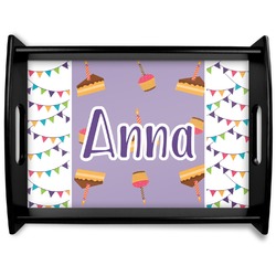 Happy Birthday Black Wooden Tray - Large (Personalized)