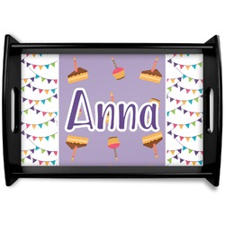 Happy Birthday Black Wooden Tray - Small (Personalized)