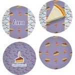 Happy Birthday Set of 4 Glass Appetizer / Dessert Plate 8" (Personalized)