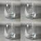 Happy Birthday Set of Four Personalized Stemless Wineglasses (Approval)