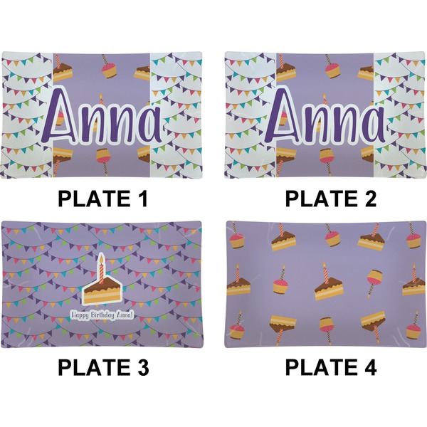 Happy Birthday Set of Rectangular Dinner Plates (Approval)
