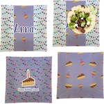 Happy Birthday Set of 4 Glass Square Lunch / Dinner Plate 9.5" (Personalized)