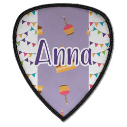 Happy Birthday Iron on Shield Patch A w/ Name or Text