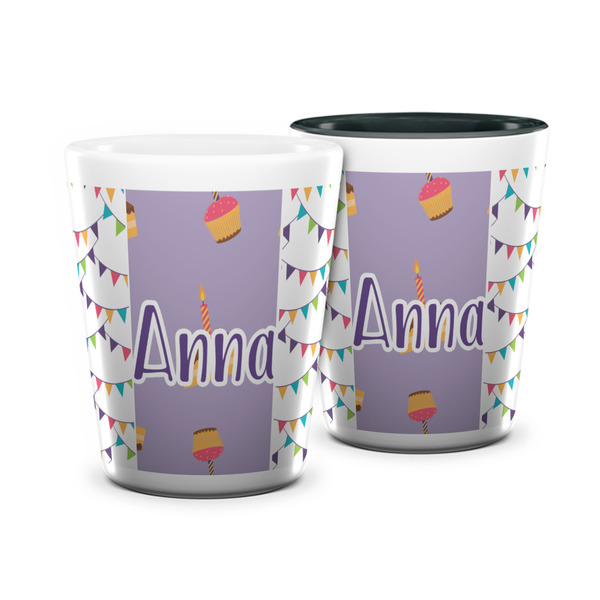 Custom Happy Birthday Ceramic Shot Glass - 1.5 oz (Personalized)