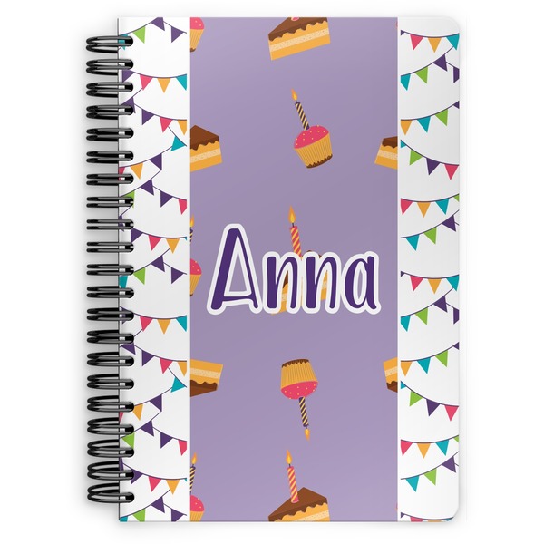 Custom Happy Birthday Spiral Notebook - 7x10 w/ Name or Text