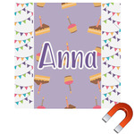 Happy Birthday Square Car Magnet - 10" (Personalized)