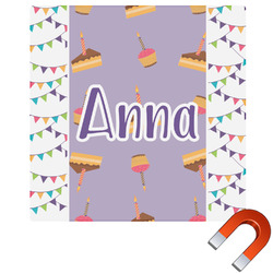 Happy Birthday Square Car Magnet - 6" (Personalized)