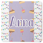 Happy Birthday Square Rubber Backed Coaster (Personalized)