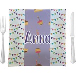 Happy Birthday Glass Square Lunch / Dinner Plate 9.5" (Personalized)