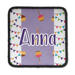 Happy Birthday Iron On Square Patch w/ Name or Text